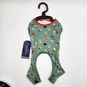 Nautica Green Pet Dog Shirt with Nautical Print Size XS NWT